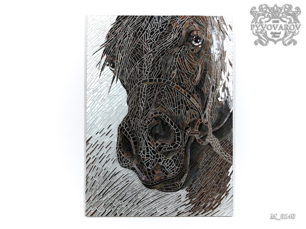 Мозаика из зеркала «Голова лошади» #M-0148